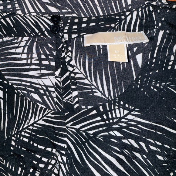MICHAEL Michael Kors Black and White Leaf Print Blouse - Picture 6 of 6